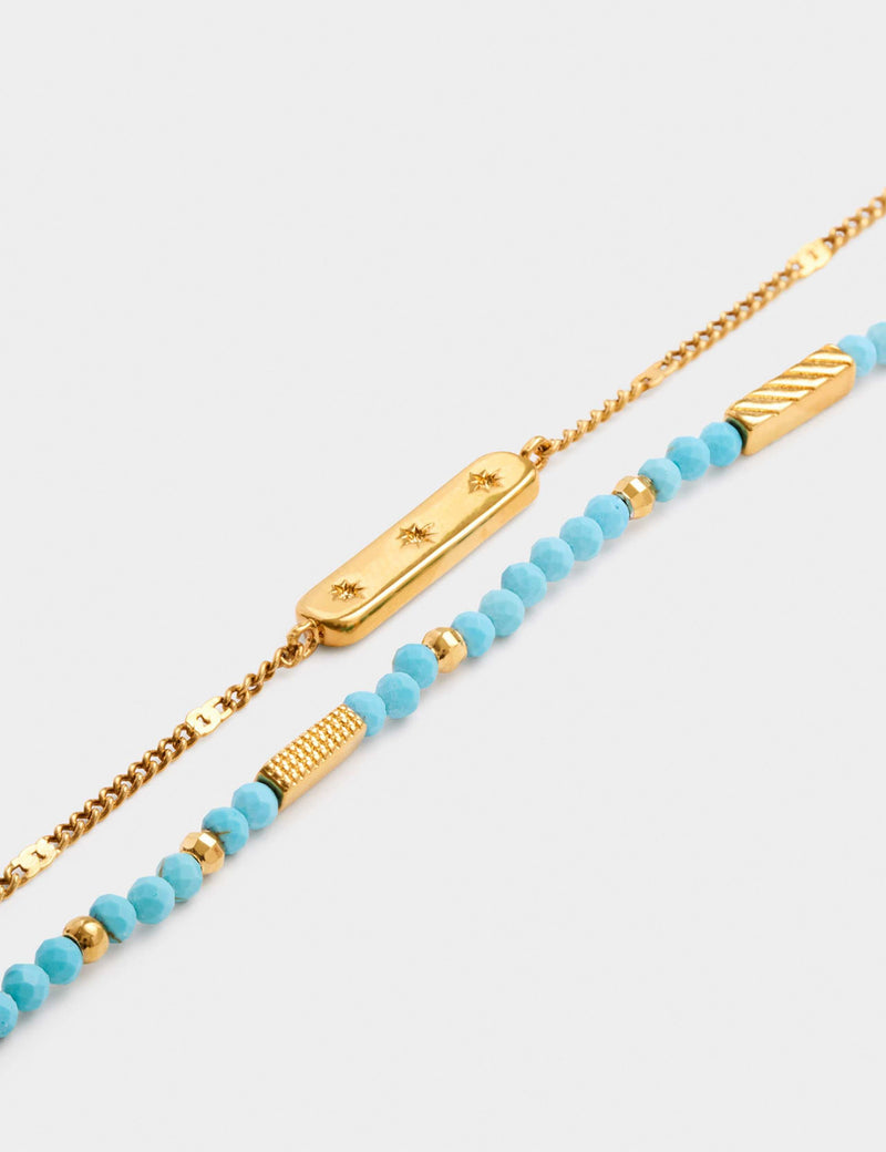 Katie Loxton gold plated birthstone bracelet with turquoise - British product