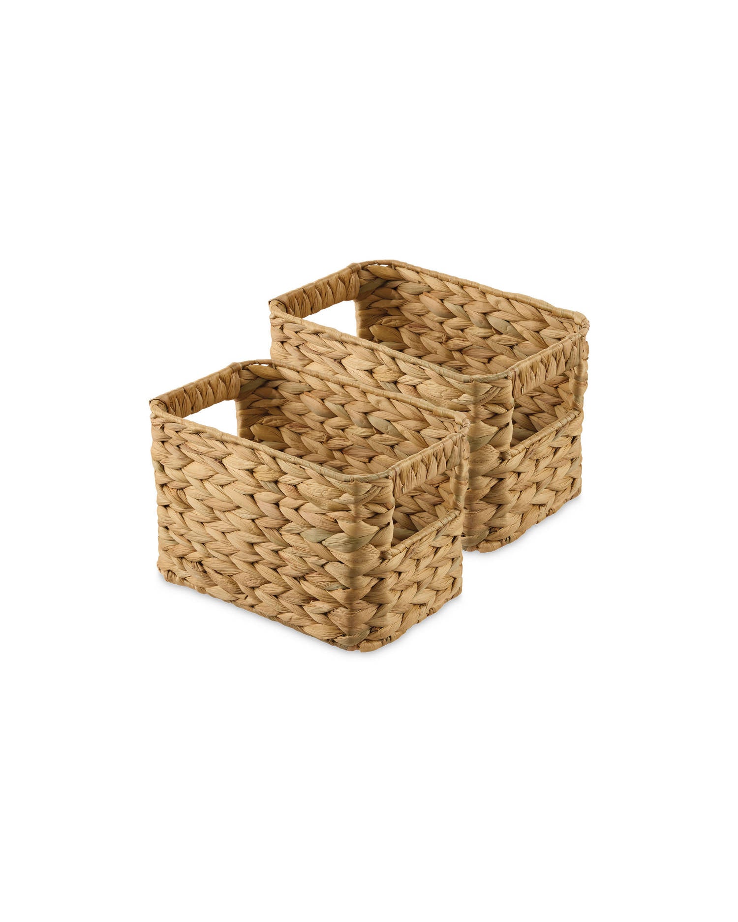 Decorative Woven Storage Basket with Handles - 2 Pack Small or 1 Large