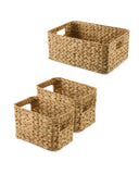 Decorative woven storage basket with sturdy handles, imported from the UK