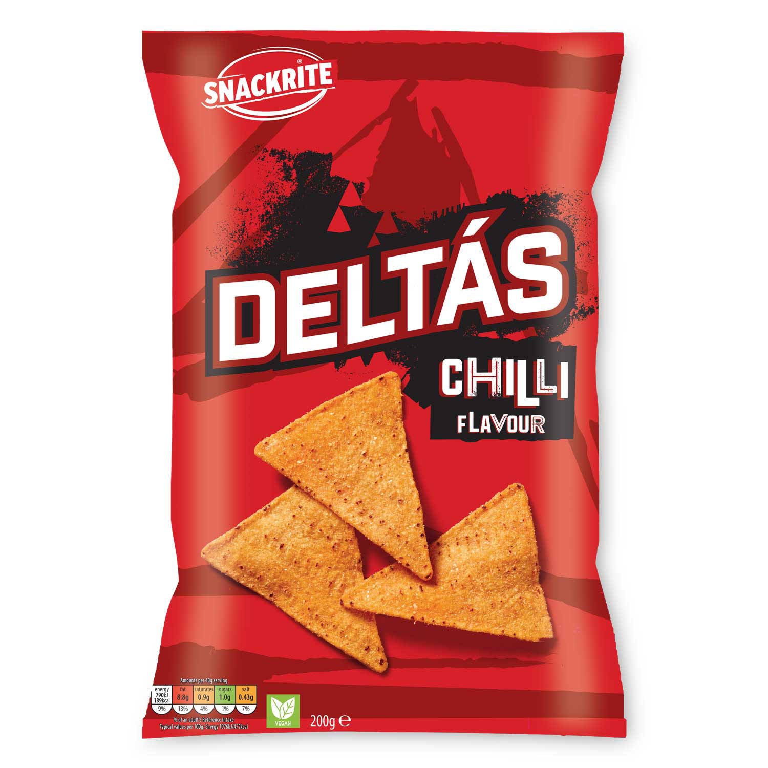 Deltas chilli flavour tortilla chips, UK version
