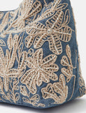 Accessorize embroidered denim shoulder bag, imported from the UK