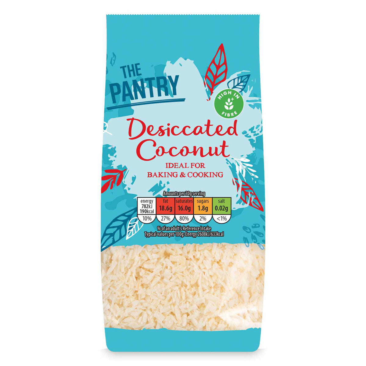 Desiccated coconut for baking and cooking, vegan friendly (British brand)