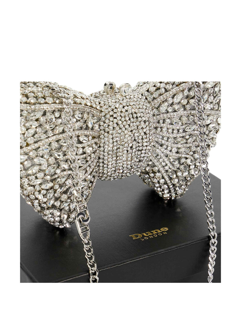 Dune London diamante bow mini clutch bag, UK version