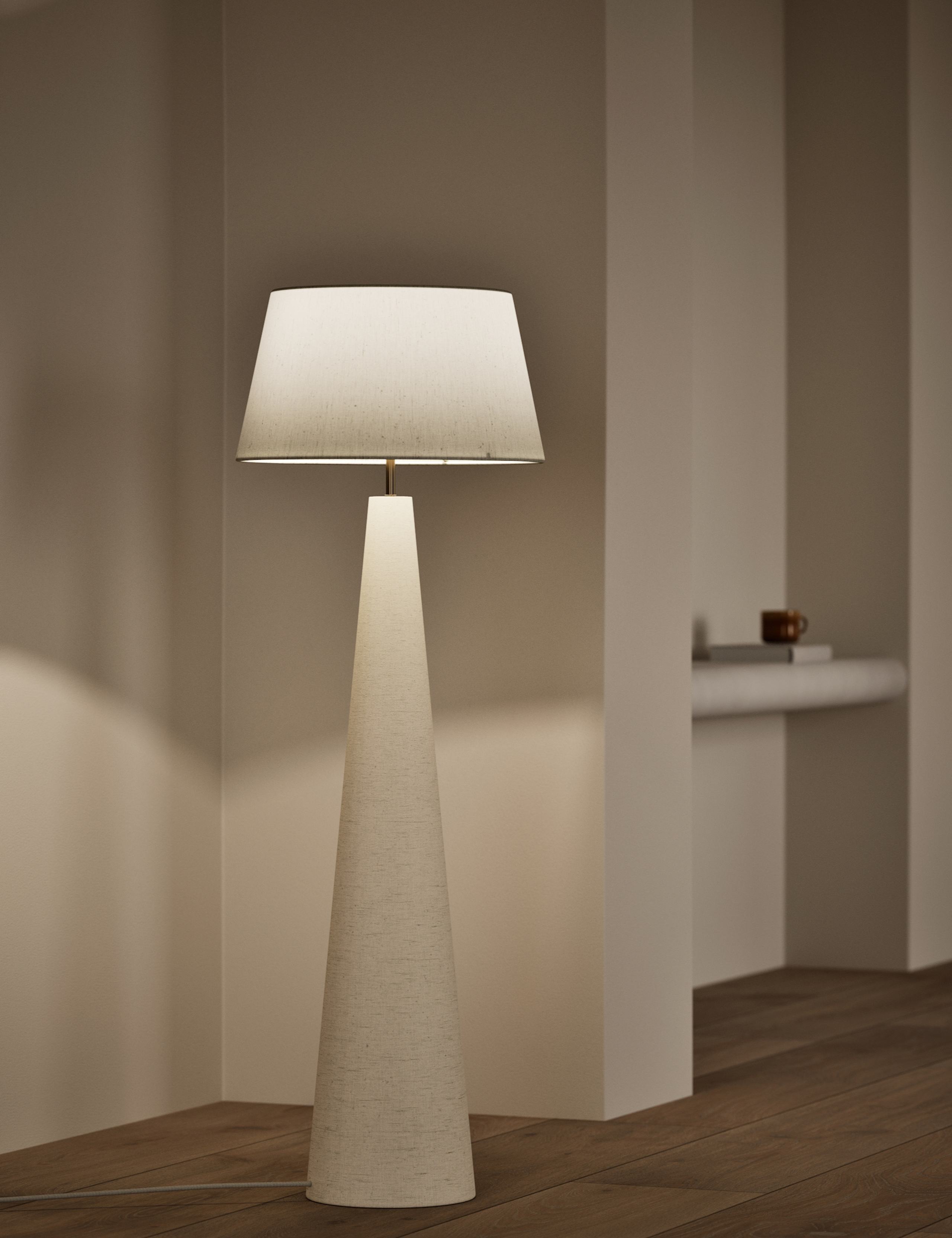Floor lamp with diffused fabric shade 130 cm (British brand)