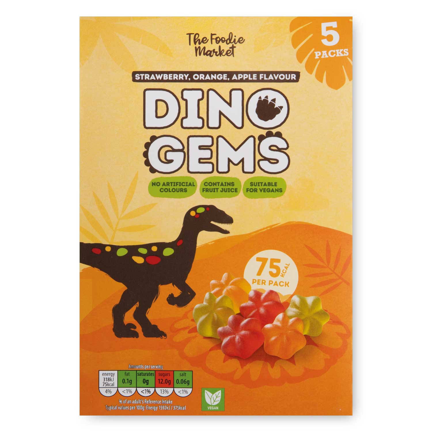 Dino Gems dinosaur fruit sweets 5 pack (British brand)