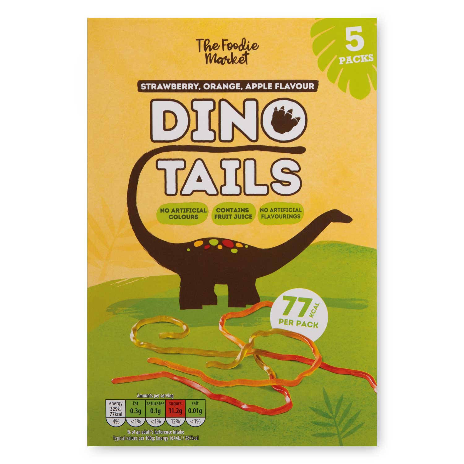 Fruity jelly sweets Dino Tails 5 pack (British brand)