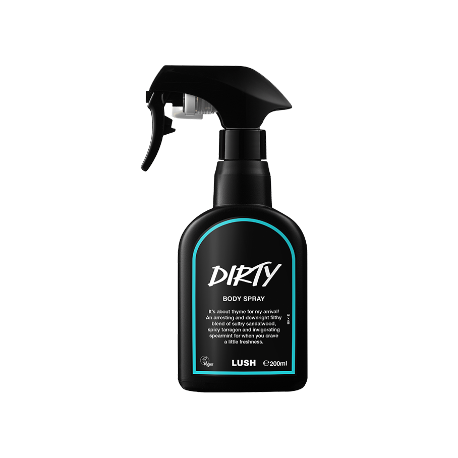 Lush Dirty Body Spray unisex fragrance, imported from the UK