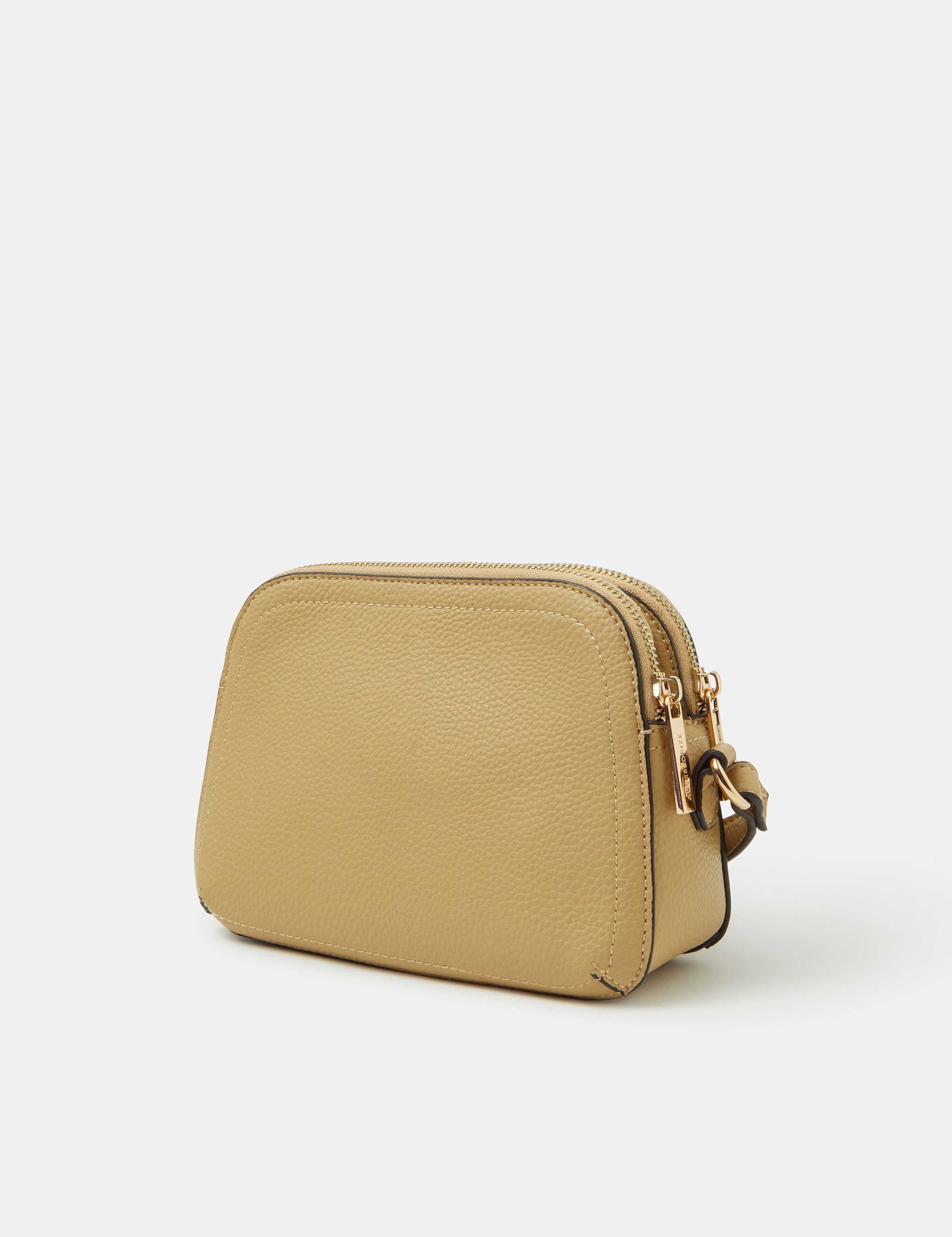Accessorize Double Zip Cross Body Bag, imported from the UK