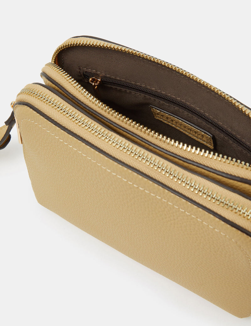 Accessorize Double Zip Cross Body Bag, imported from the UK