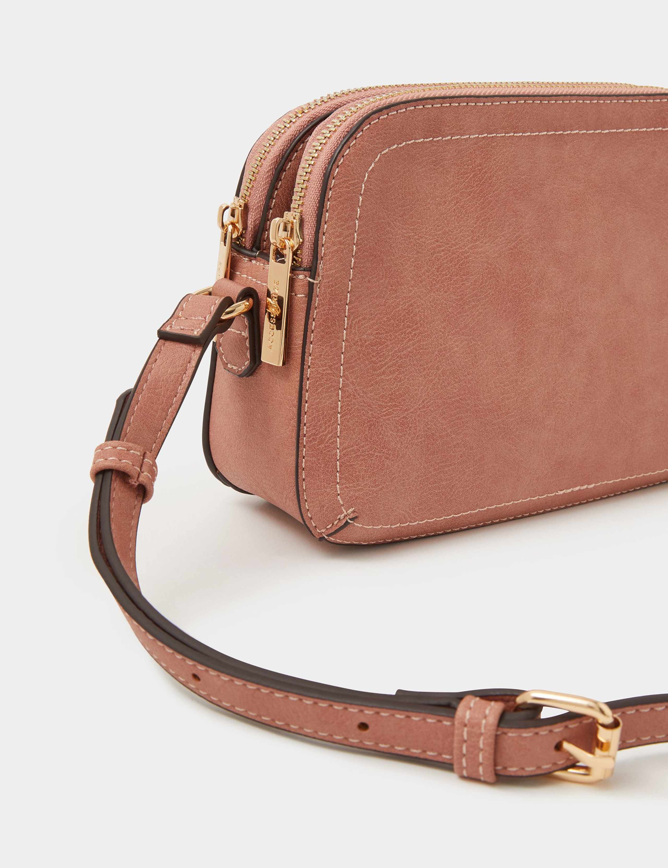 Accessorize double zip cross body bag, imported from the UK