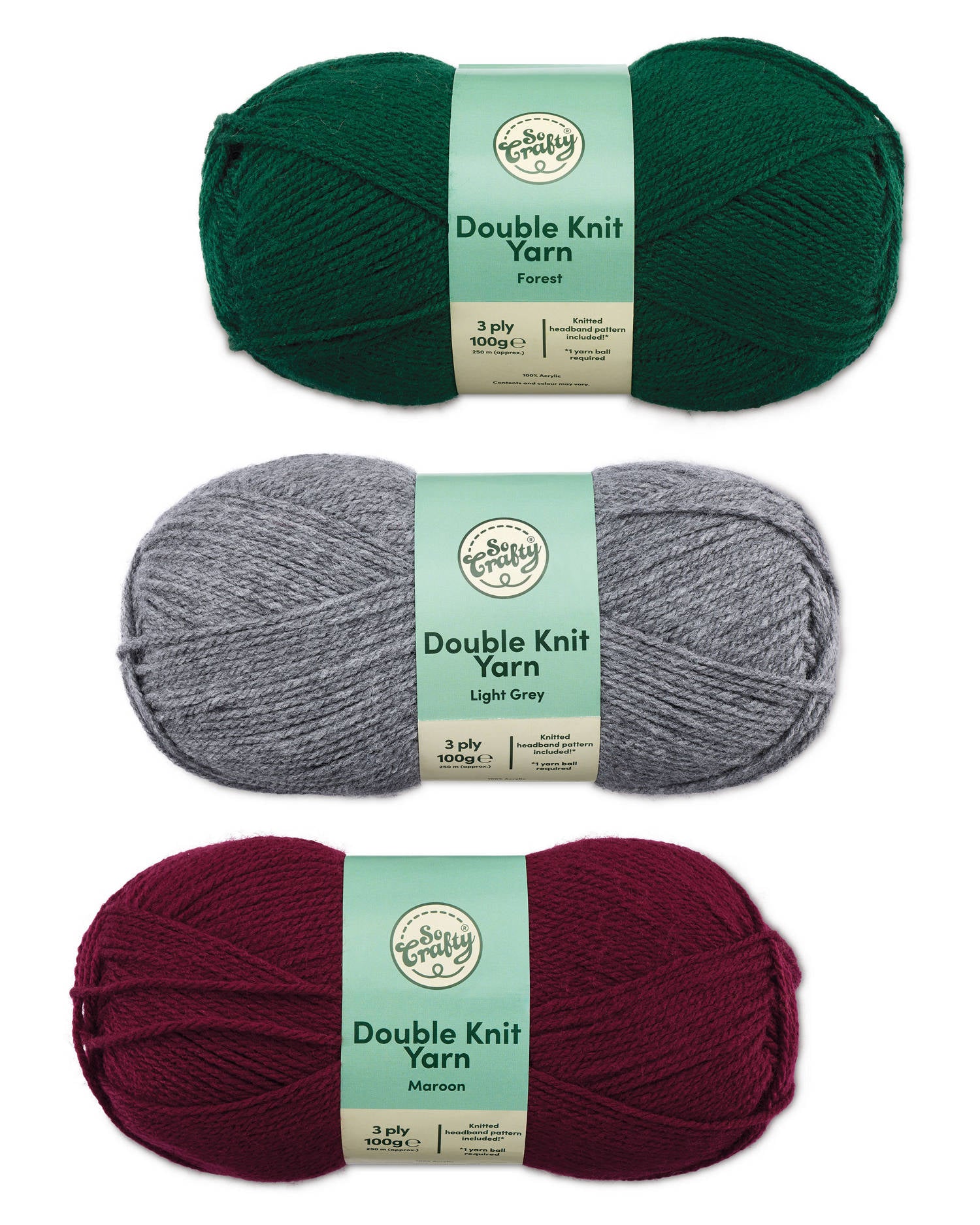 Double knitting yarn 100g 250m, UK version