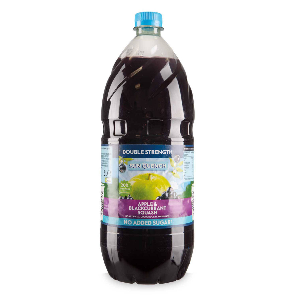 Double strength apple and blackcurrant squash 1.5L - British product