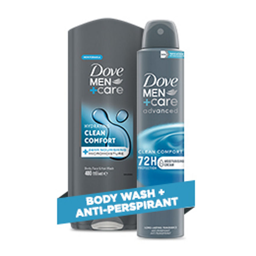 Dove Men+Care  Clean Comfort Body Wash & Deodorant Bundle