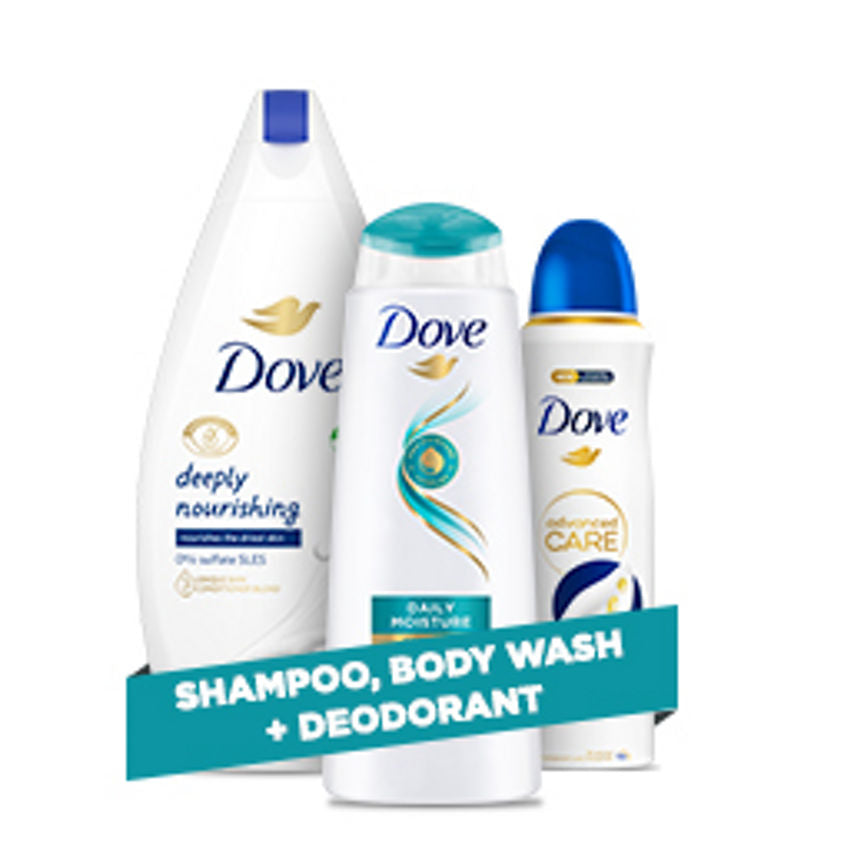 Dove Daily Care Shampoo, Body Wash & Deodorant Bundle GOODS ASDA   