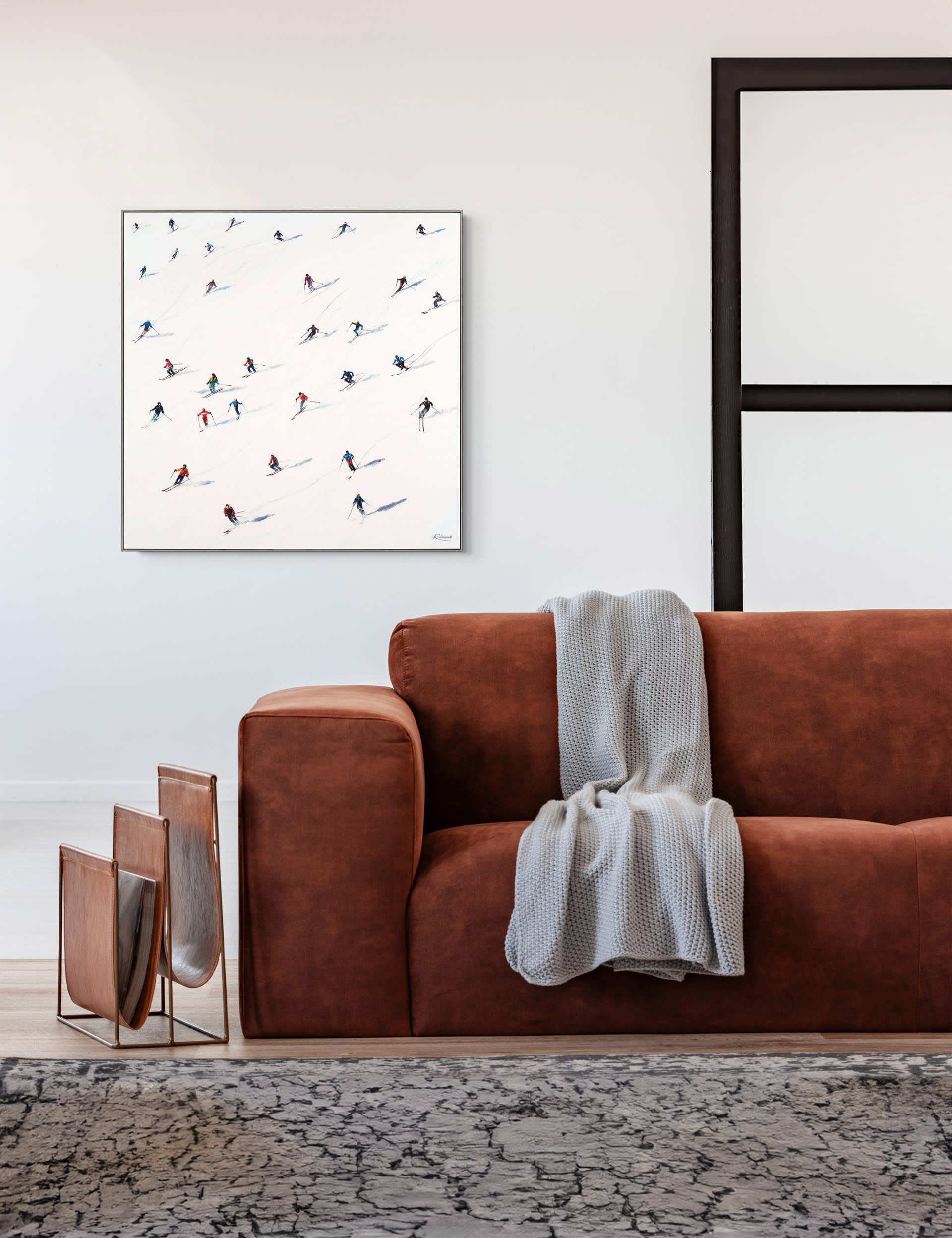 Gallery Direct Downhill Travel Square Framed Canvas Art 80cm x 80cm - British product