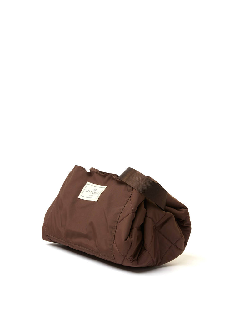 The Flat Lay Co. Espresso makeup bag, imported from the UK