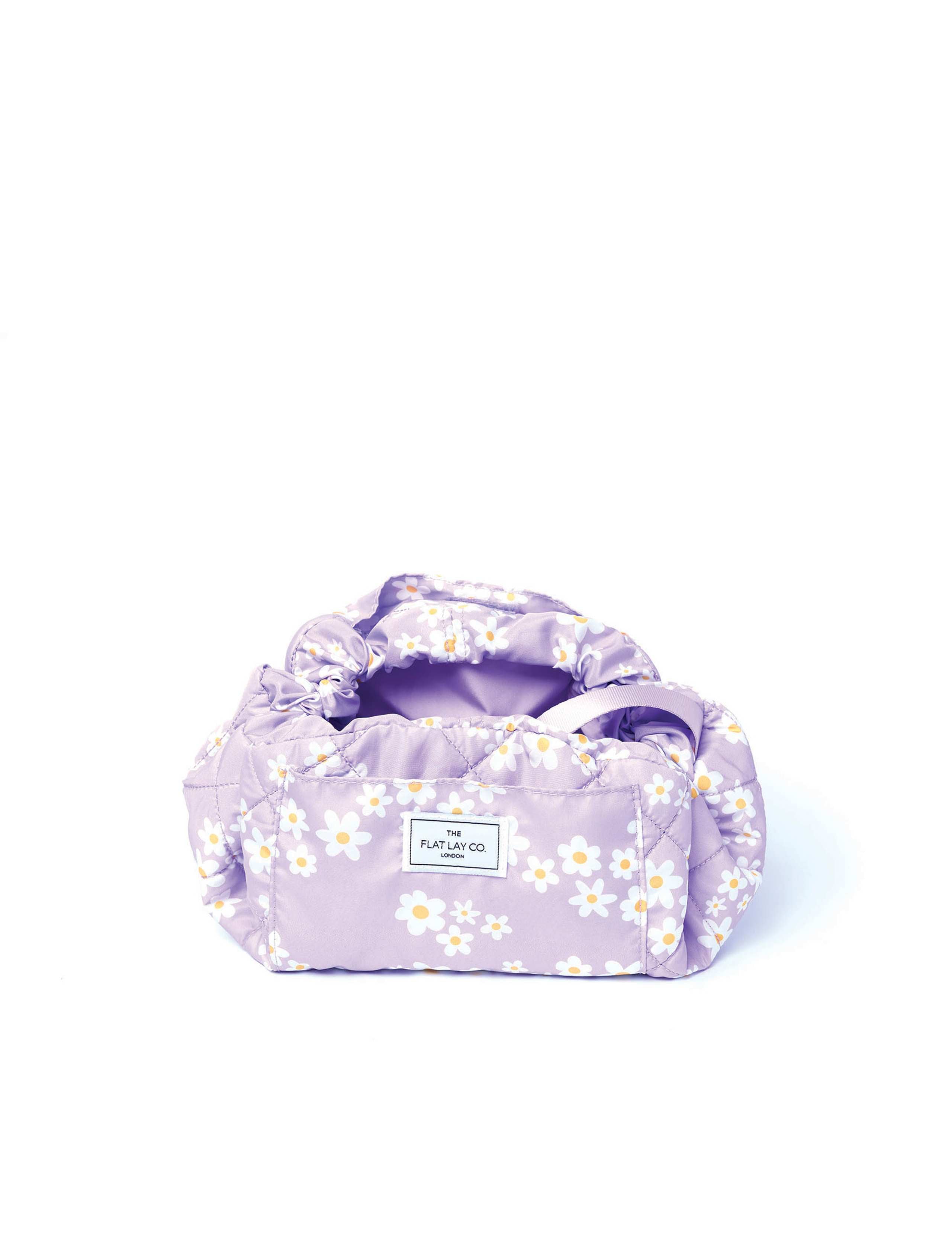The Flat Lay Co. makeup bag lilac daisy, imported from the UK