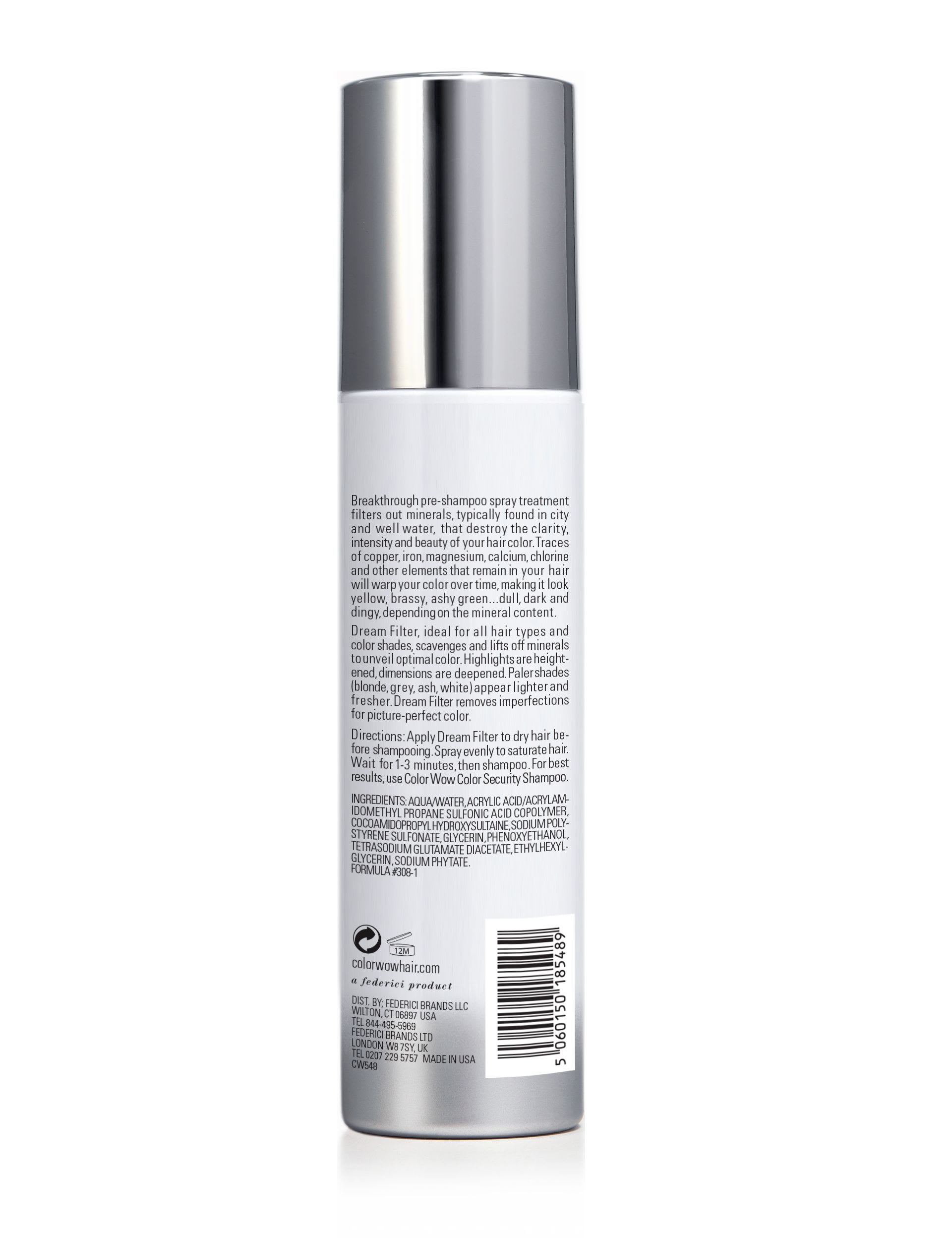 Pre-shampoo mineral remover spray for hair 200ml - British product