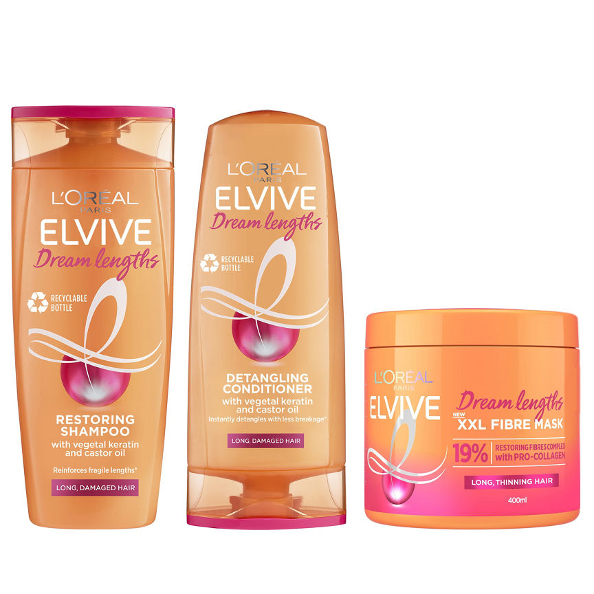 L'Oreal Elvive Dream Lengths Shampoo, Conditioner &amp; Hair Mask Bundle