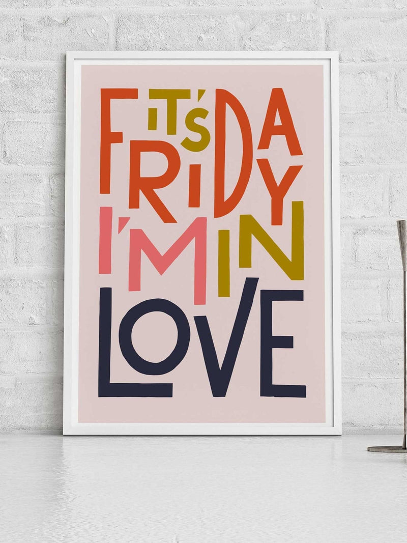 Sketchbook Design It's Friday I'm In Love framed print A3 - British product