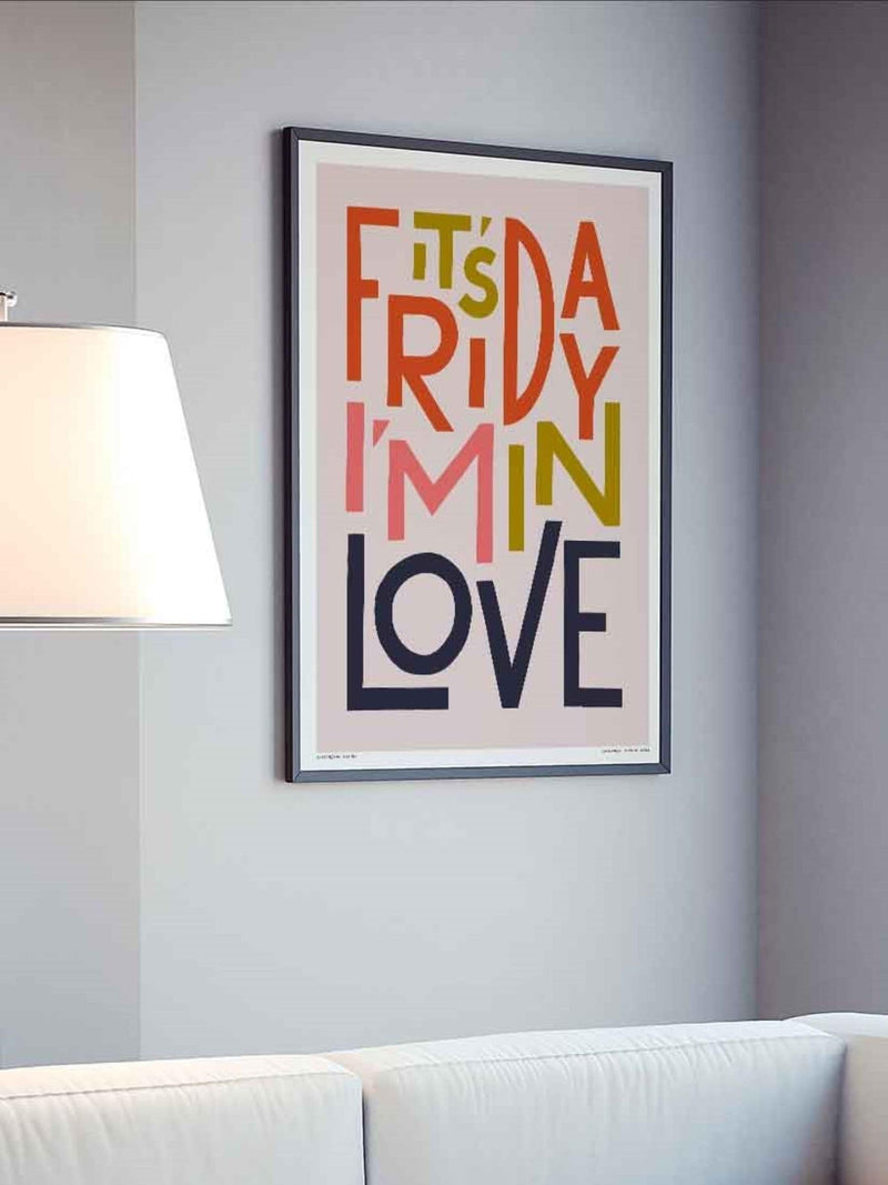 Sketchbook Design It's Friday I'm In Love framed print A3 - British product