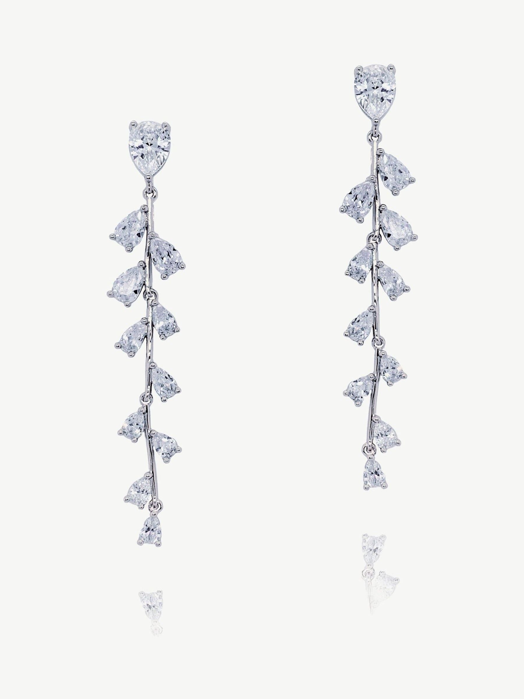Ivory & Co silver plated willow trailing vine earrings, UK version