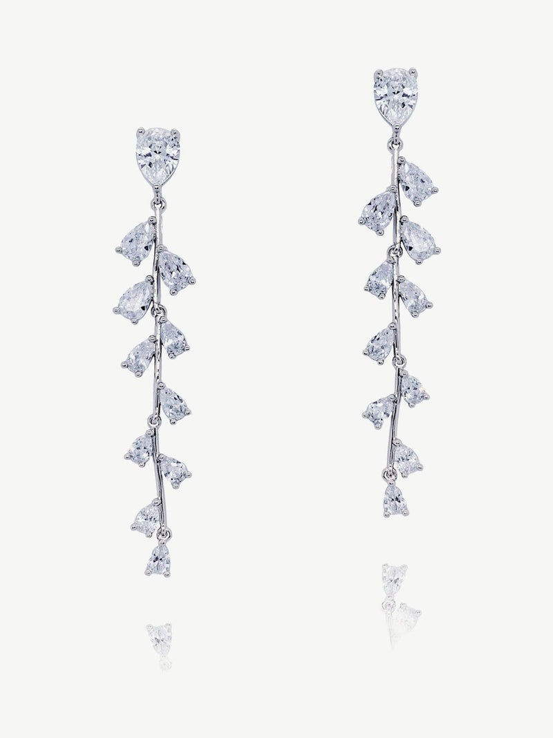 Ivory & Co silver plated willow trailing vine earrings, UK version