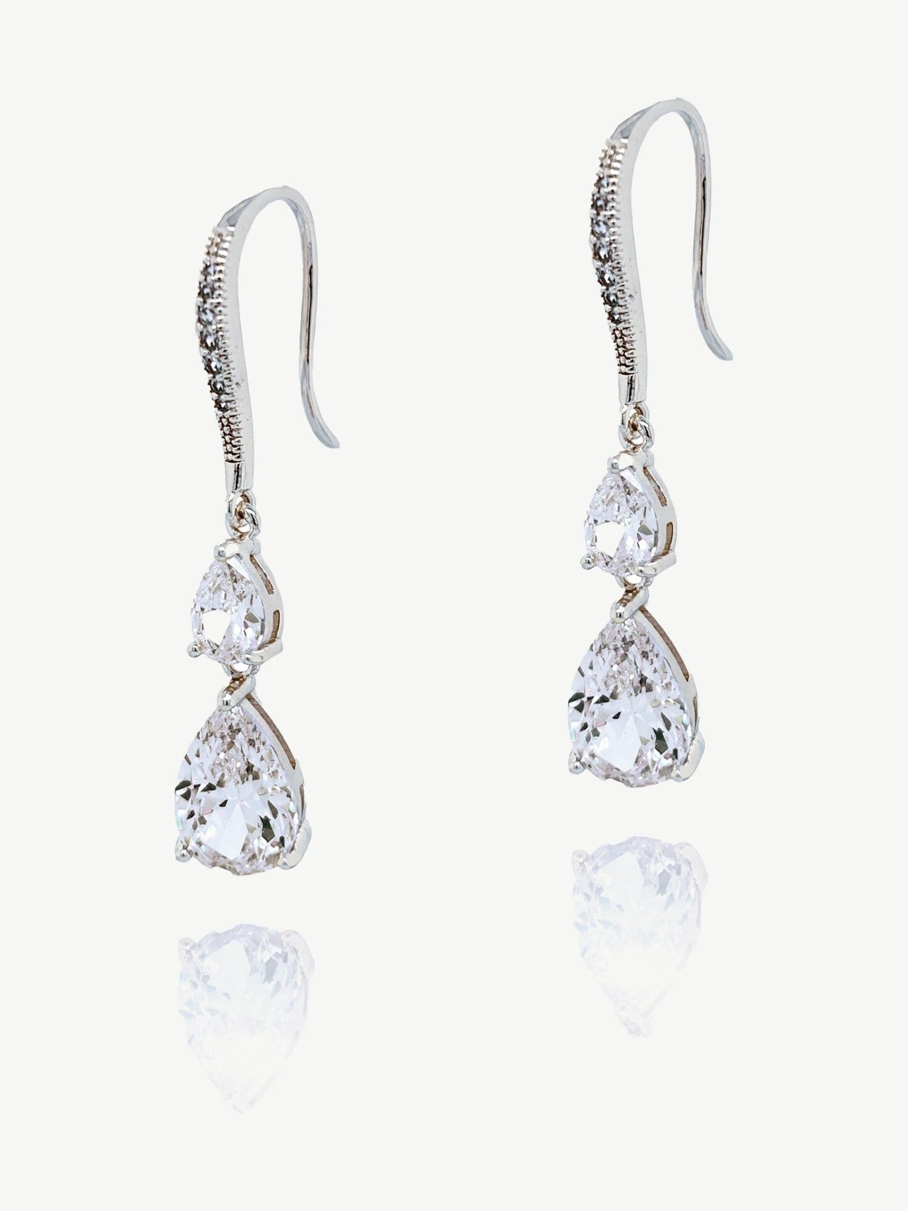 Ivory & Co silver plated Detroit crystal earrings, UK version