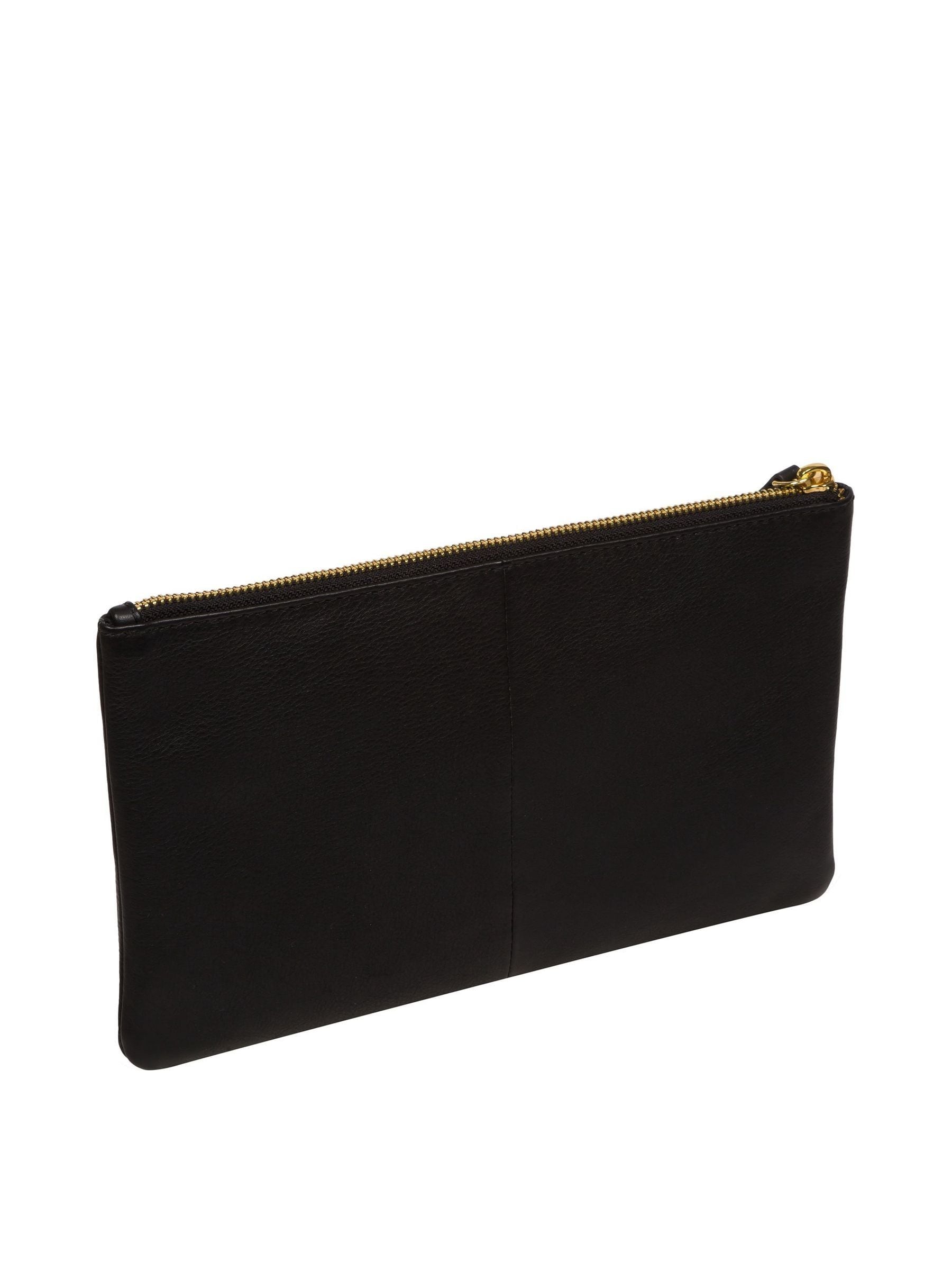 Pure Luxuries London black Wilmslow Nappa leather clutch bag - British product