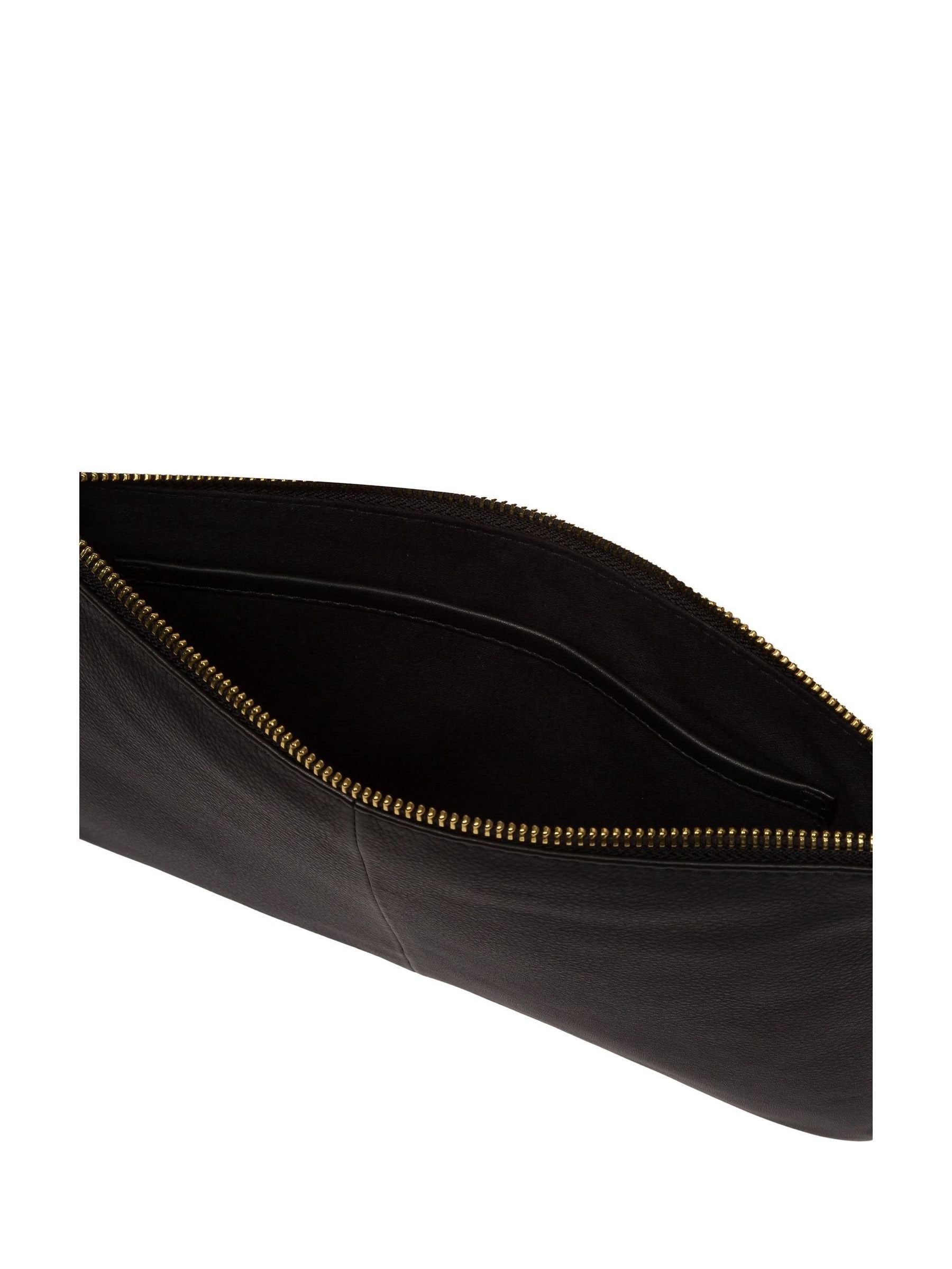 Pure Luxuries London black Wilmslow Nappa leather clutch bag - British product