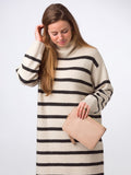Pure Luxuries London cream Nappa leather clutch bag (British brand)