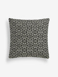 Monochrome geometric jacquard cushion 50x50cm (British brand)