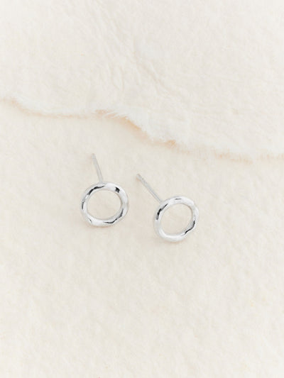 Boucles d'oreilles clous cercle en argent sterling