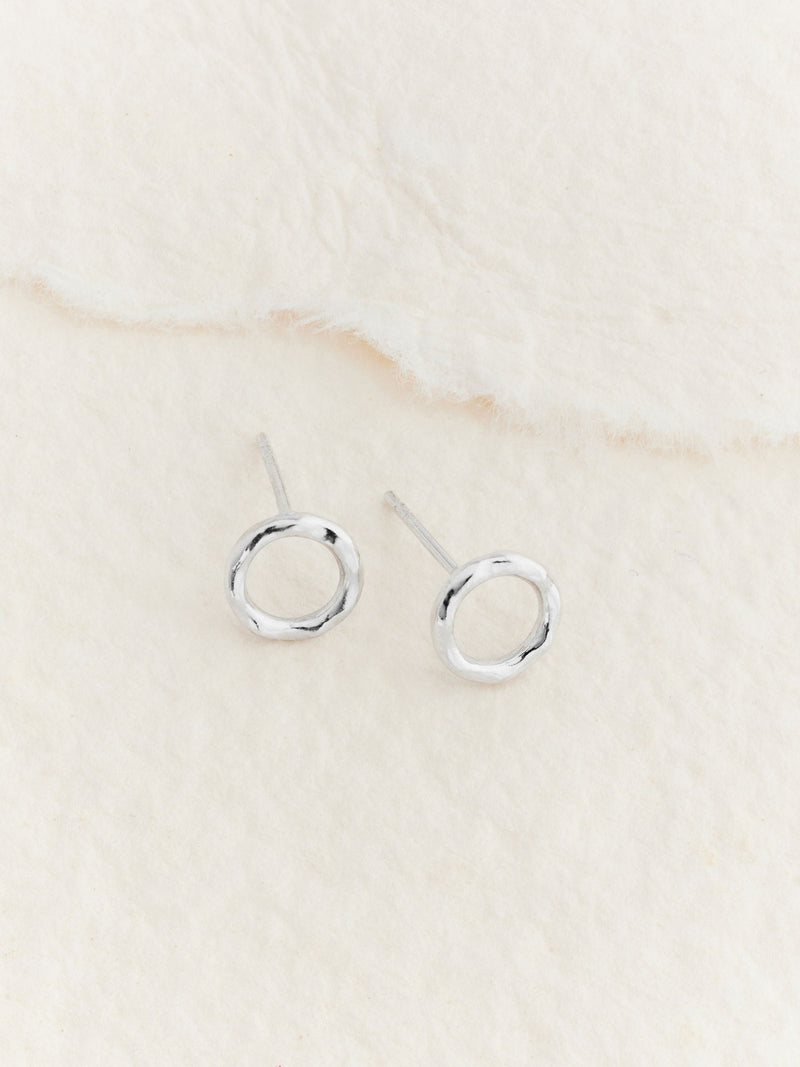Sterling Silver Circle Stud Earrings
