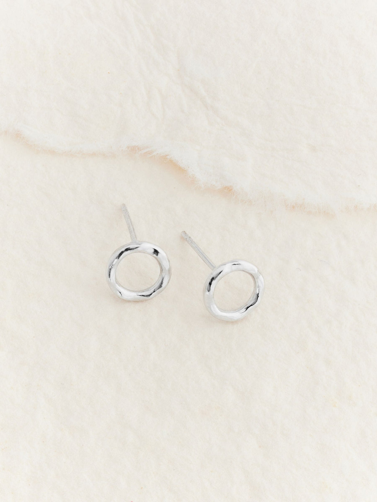 Sterling Silver Circle Stud Earrings