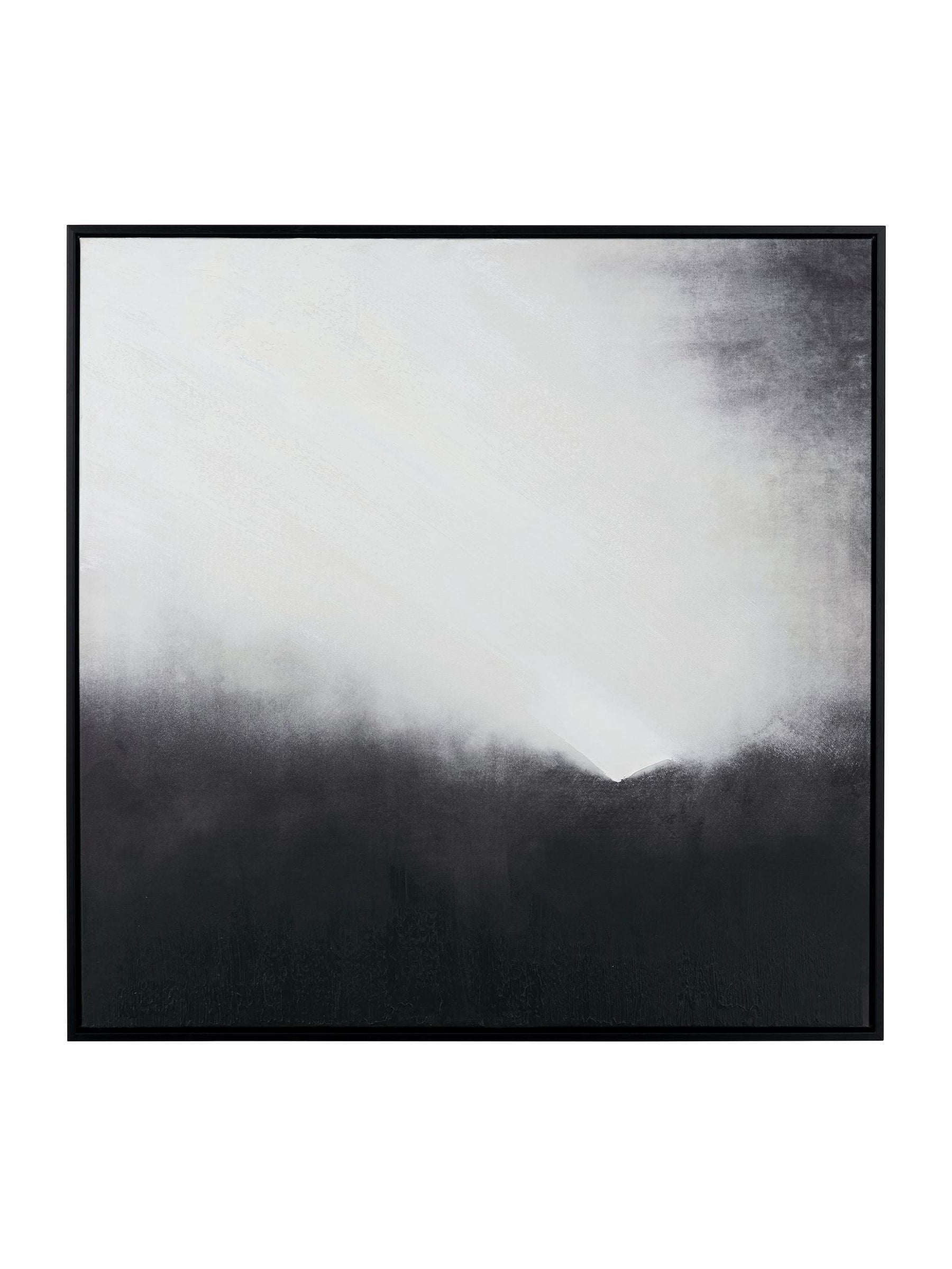 Monochrome abstract square canvas with black frame 80cm x 80cm, imported from the UK