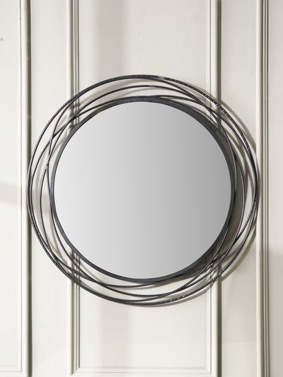Prochain miroir mural rond en spirale de métal noir Pacific – Acheter en ligne sur McGrocer