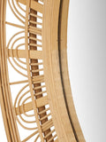 Pacific Natural wooden frame round wall mirror 90cm, imported from the UK