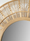 Pacific Natural wooden frame round wall mirror 90cm, imported from the UK