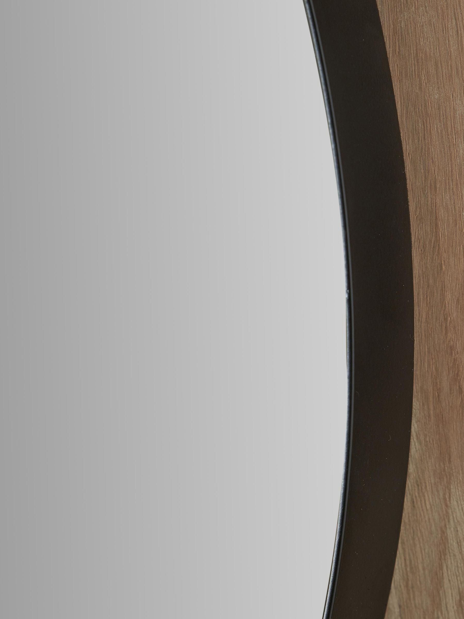 Pacific Black Slim Frame round wall mirror Medium, imported from the UK