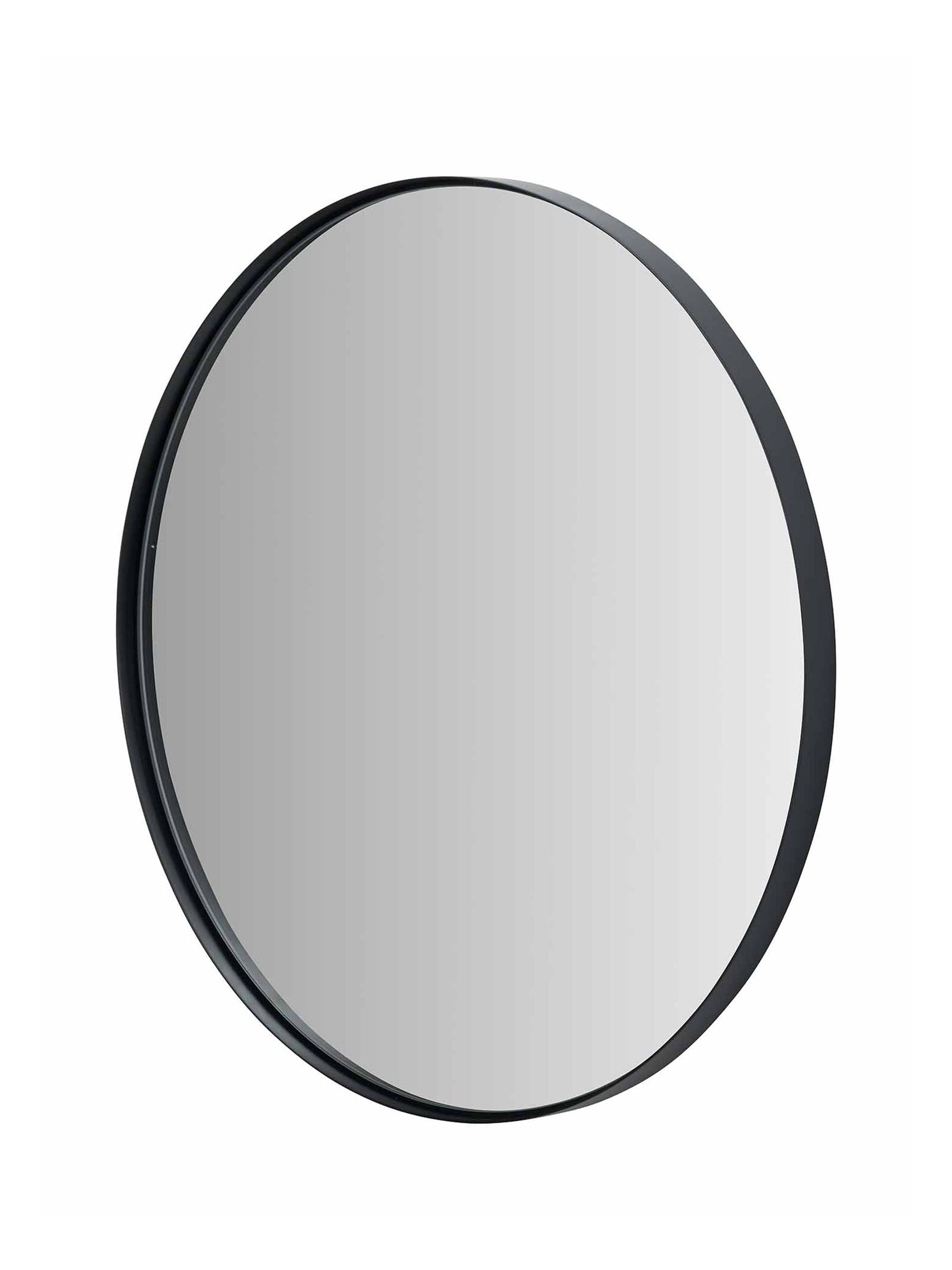 Pacific Black Slim Frame round wall mirror Medium, imported from the UK