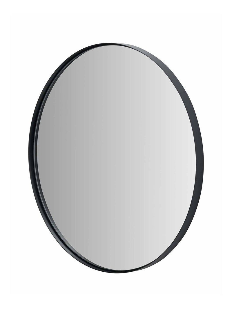 Pacific Black Slim Frame round wall mirror Medium, imported from the UK