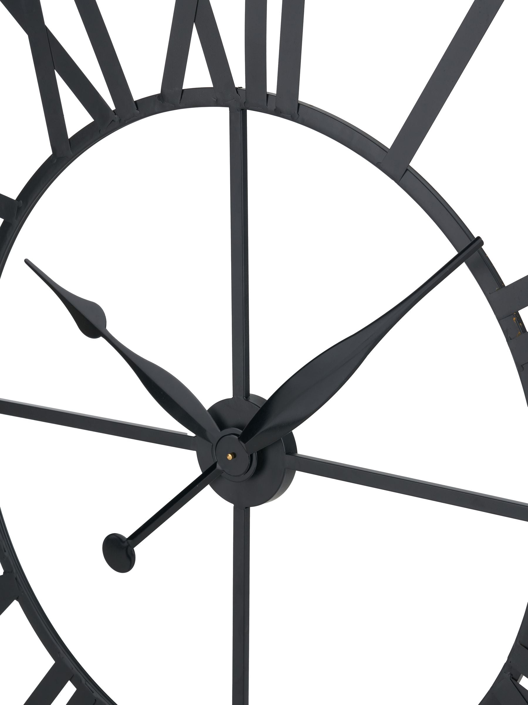 Pacific black metal large round wall clock, imported from the UK
