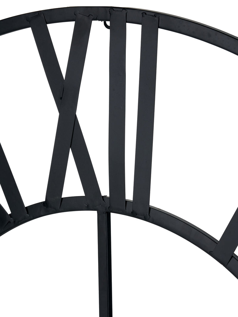 Pacific black metal large round wall clock, imported from the UK