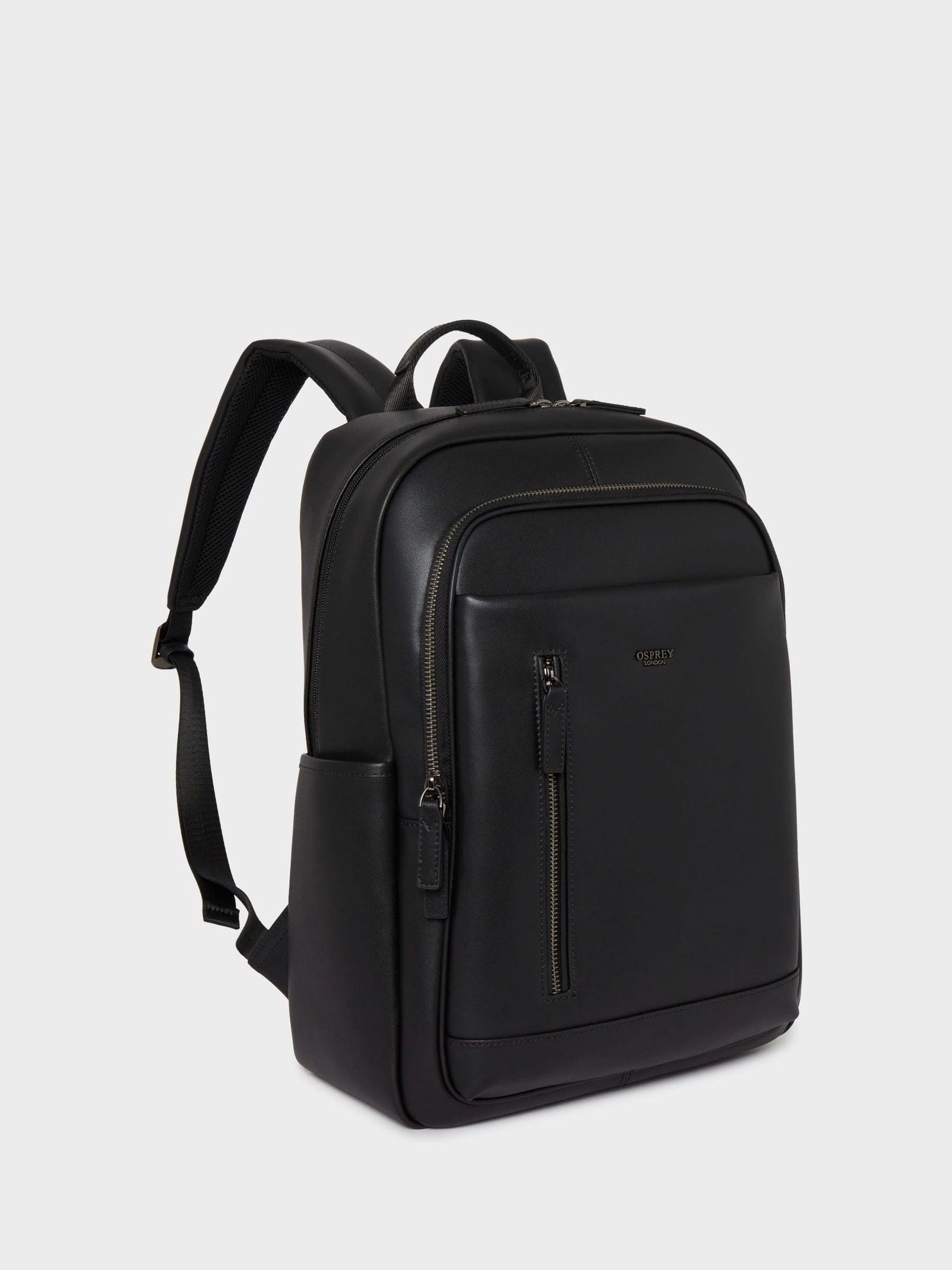 Osprey London Hudson black leather backpack, imported from the UK