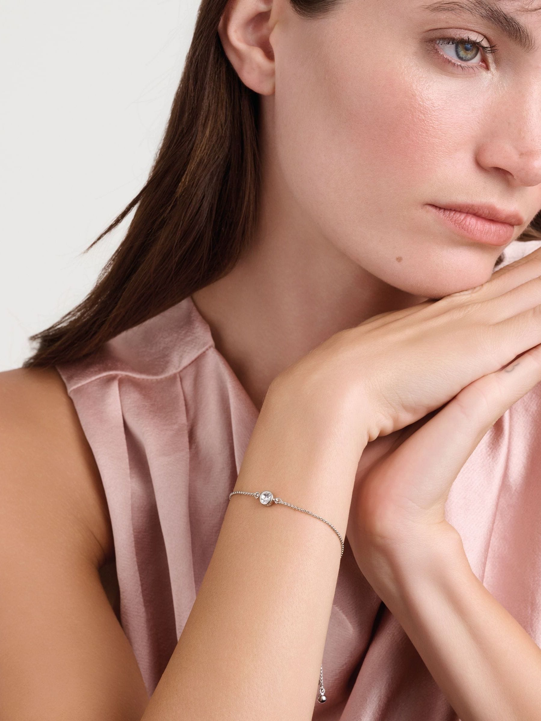 Ted Baker crystal drawstring bracelet vintage rose (British brand)