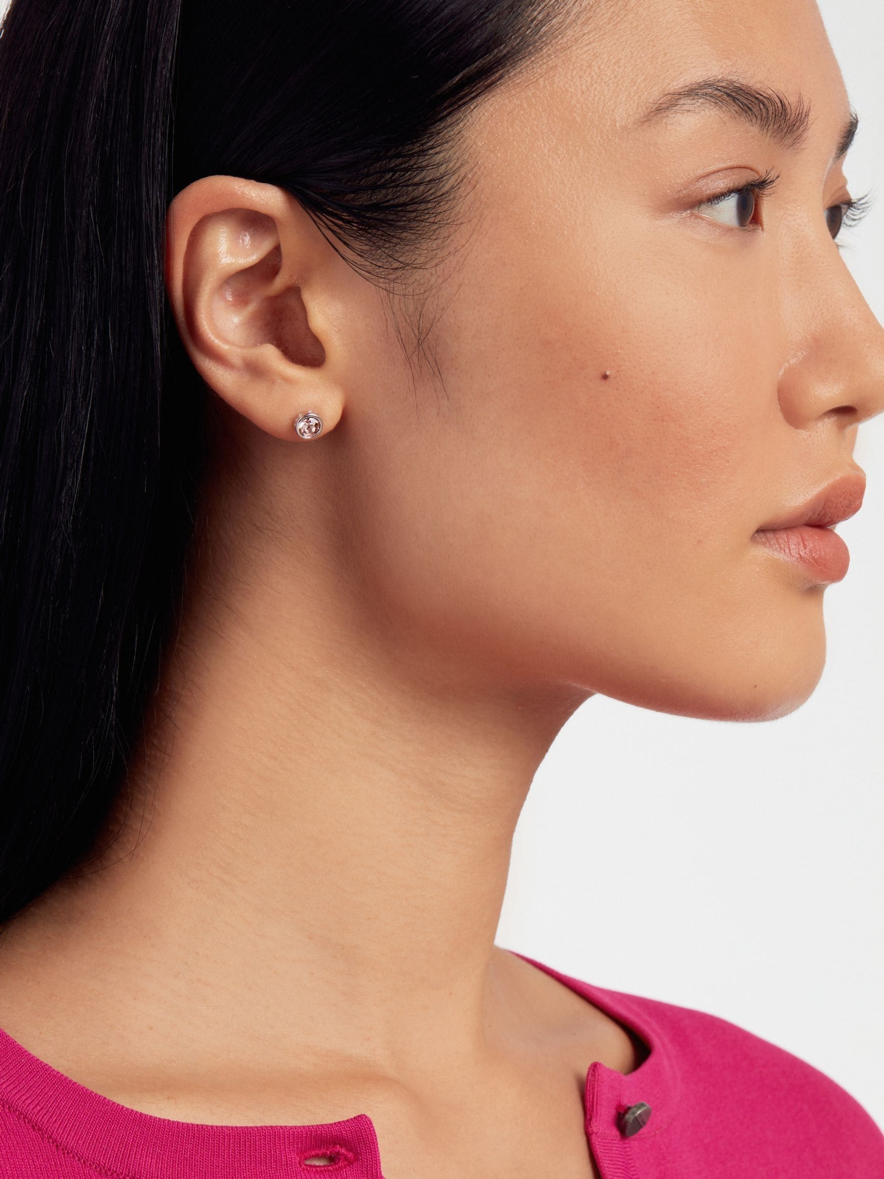 Ted Baker silver tone rose stud earrings (British brand)