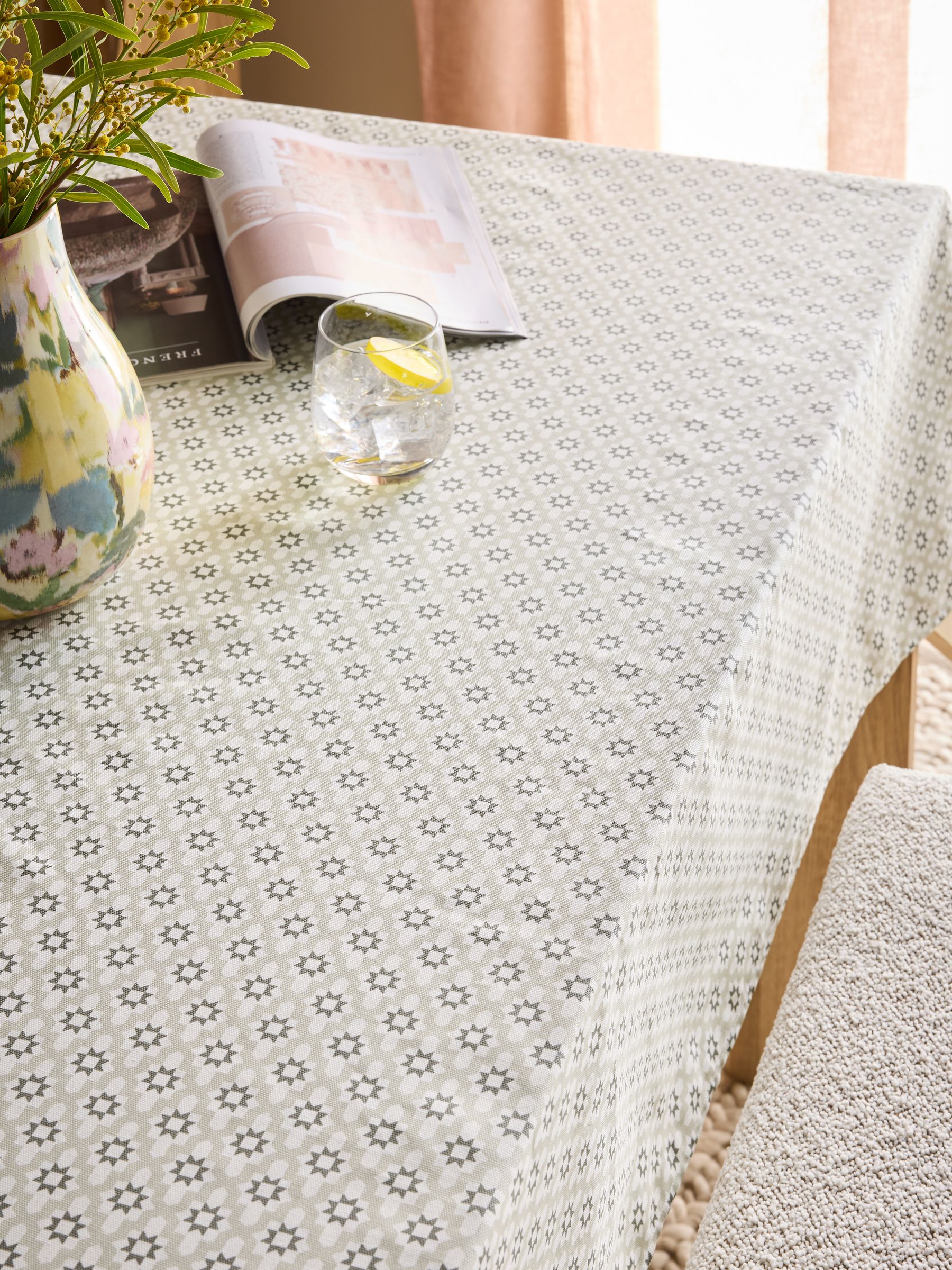 Natural micro tile wipe clean tablecloth - British product