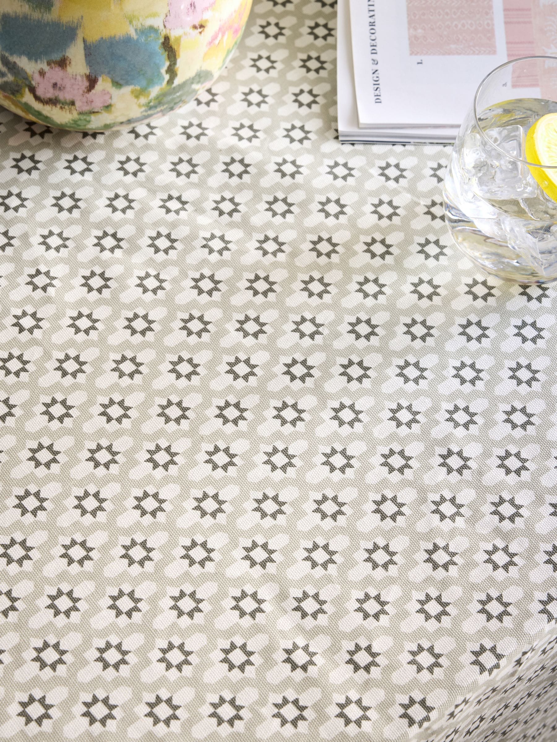 Natural micro tile wipe clean tablecloth - British product