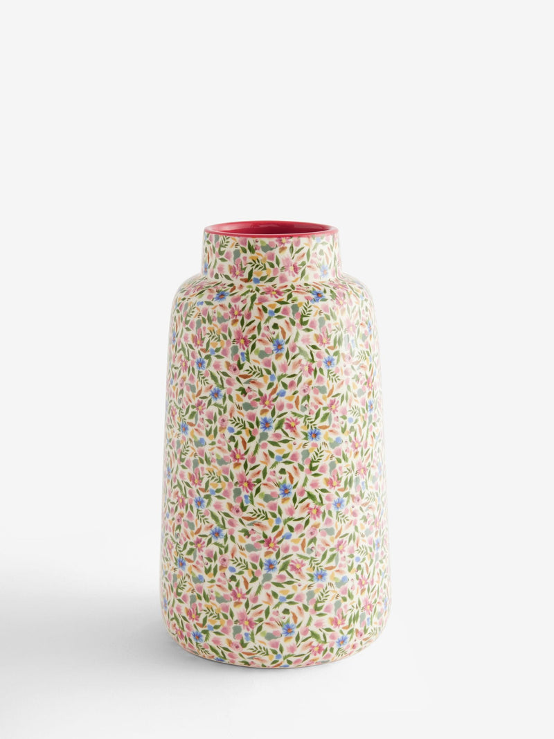 Pink large ditsy floral vase, imported from the UK